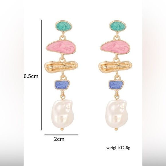 Pearl earring drops A339 - Picture 1 of 5